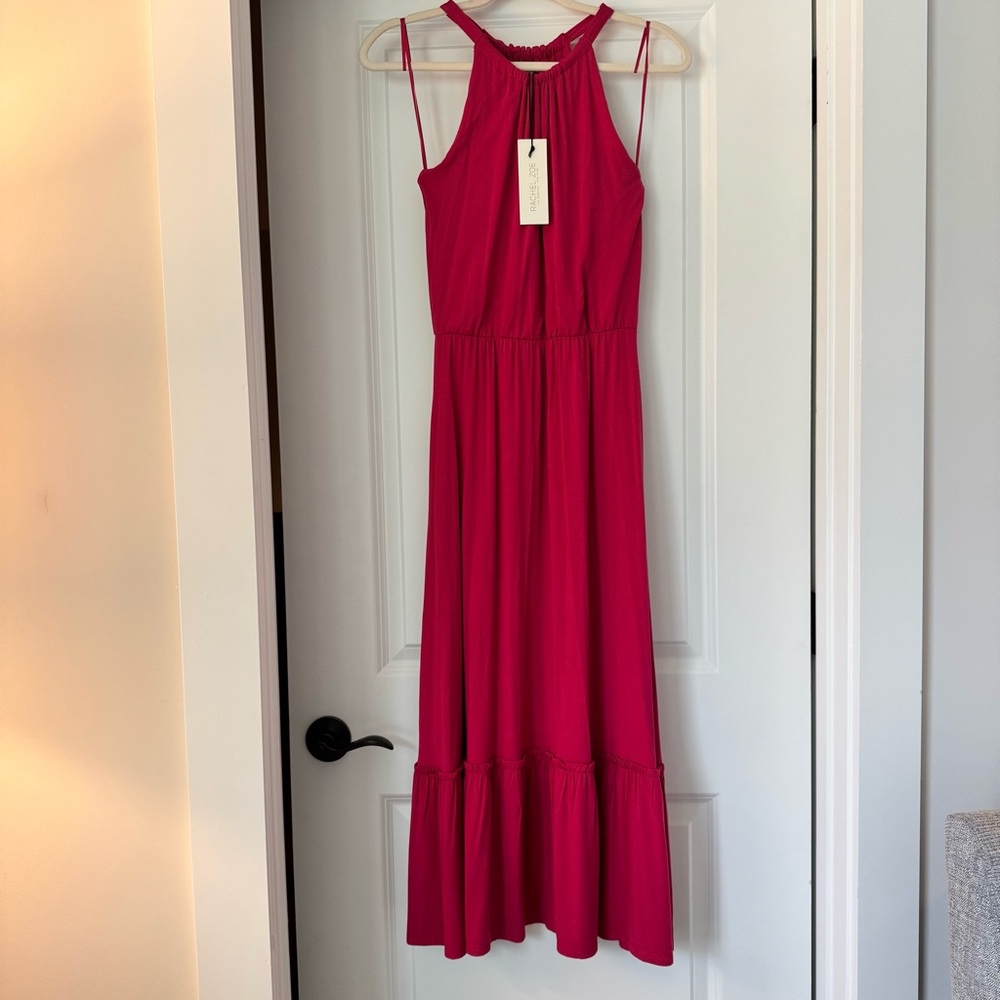 NWT Rachel Zoe Fuchsia Halter Midi Dress